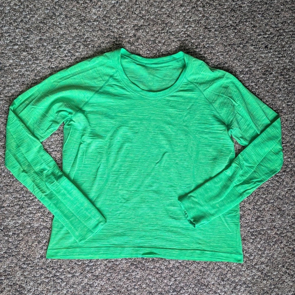 Lululemon Long Sleeve Swiftly Tech, Scream Green, Size 16